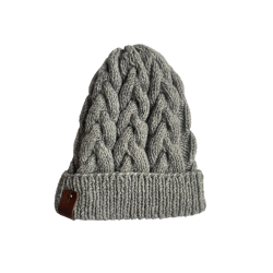 Knitted Handmade Grey Hat-PAUL
