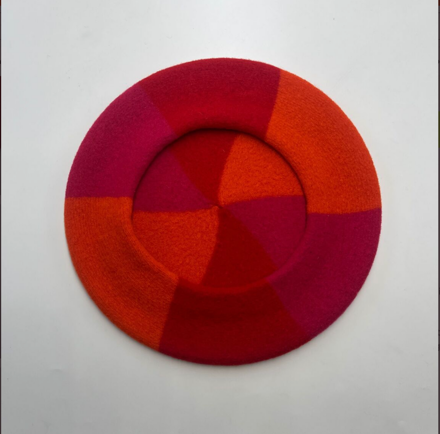 French Style Beret -Red/Orange/Fuchsia TRIO