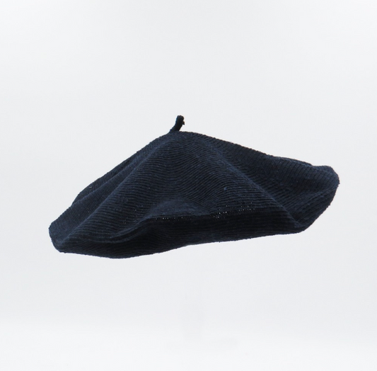 French Style Eco-Jean Beret - Navy