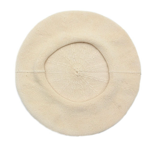 French Style Cotton Beret- Ecru