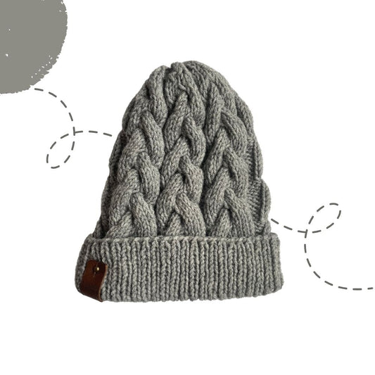 Knitted Handmade Grey Hat-PAUL