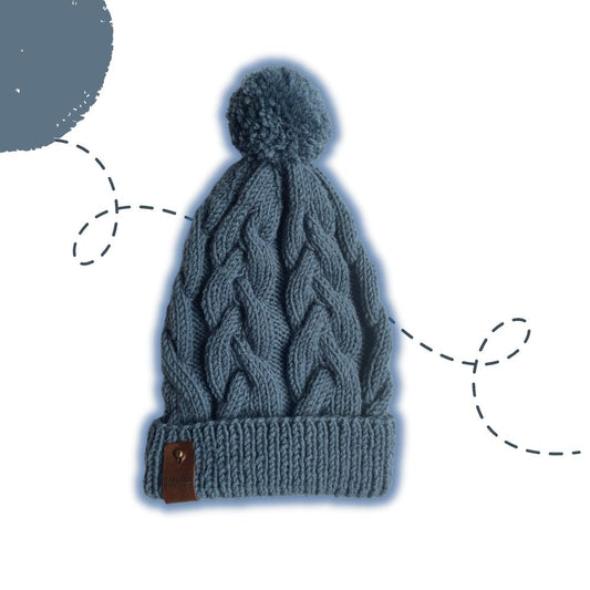 Knitted Handmade Blue Hat -OCEAN