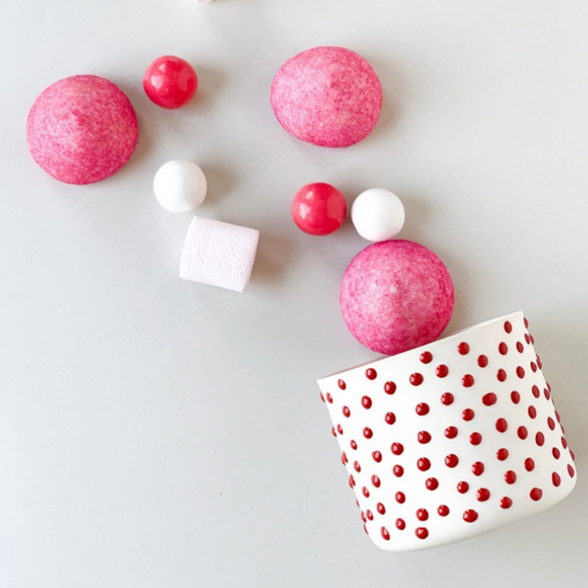 Red Striped Porcelain Cup-CANDY CANE