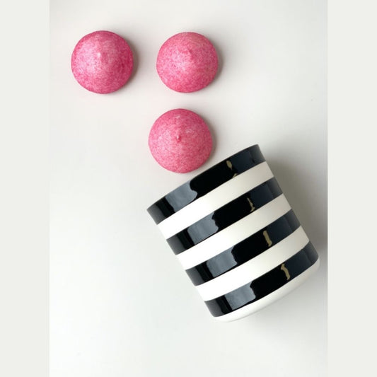 Black Striped Porcelain Cup CANDY CANE