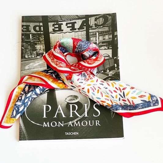 Floral Print Silk Scarf PARIS
