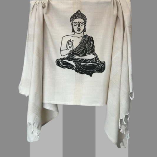 Stone Printed Peshtemal-BUDDHA