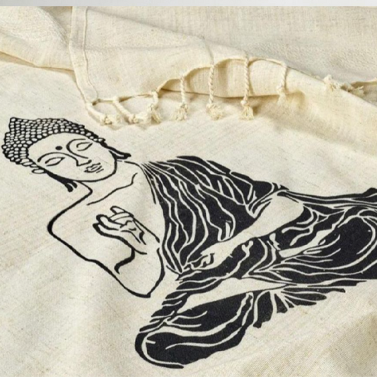 Stone Printed Peshtemal-BUDDHA