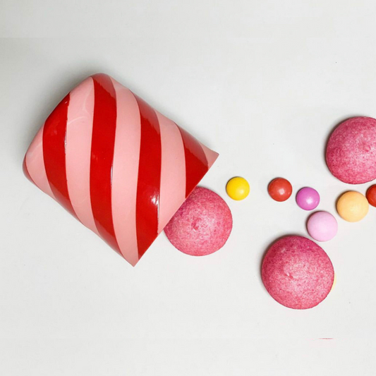 Pink Red Striped Porcelain -CANDY CANE