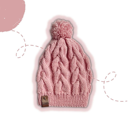 Knitted Handmade Pink Hat -GISELLE