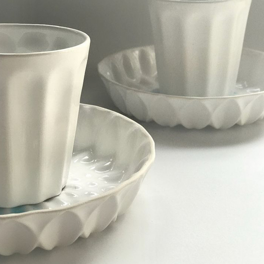 Handcrafted Ceramic Cup and Plate- CHRISTINE