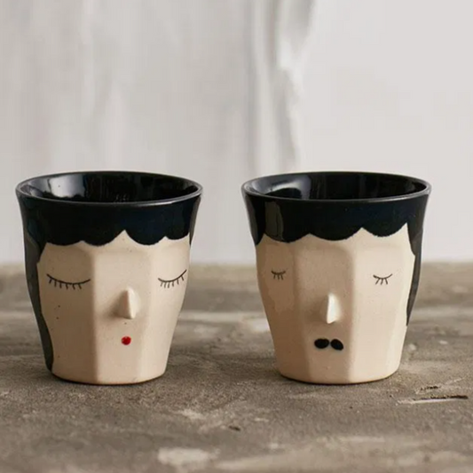 Handcrafted Ceramic Face Mug-MUALLA & OSMAN