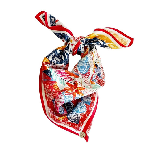 Floral Print Silk Scarf PARIS