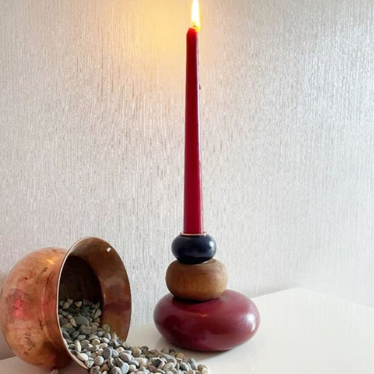 Candle Holders-ZAZEN BURGUNDY