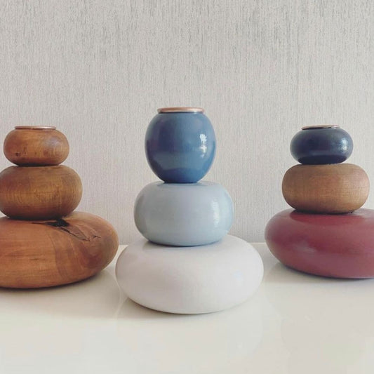 Candle Holders-ZAZEN BURGUNDY