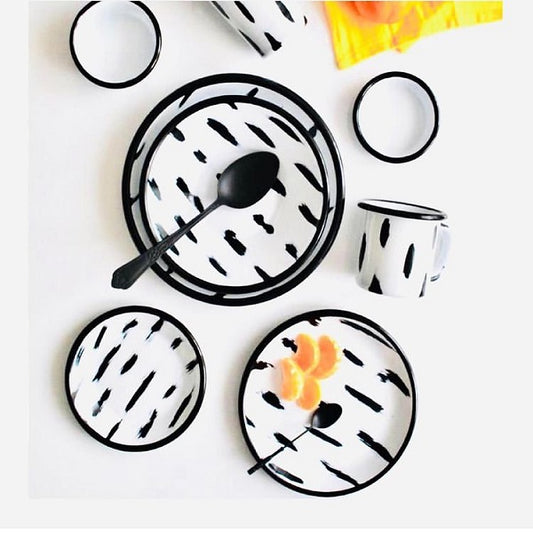 Enamel Stripe Plate-LIVA