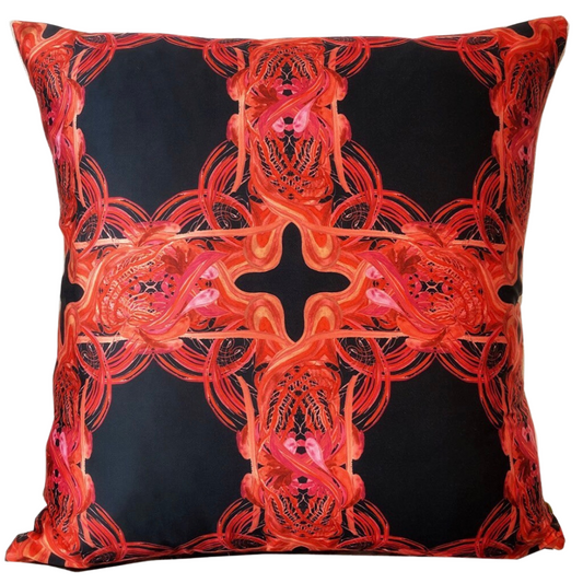 Printed Throw Pillow-CORAL X