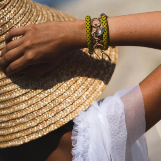 Evil Eye Charm Fabric Bracelet-SECRET EYE TWISTED
