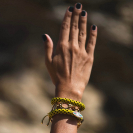 Evil Eye Charm Fabric Bracelet-SECRET EYE TWISTED