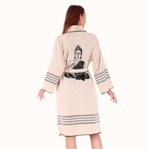Stone Printed Dressing Gown-BUDDHA