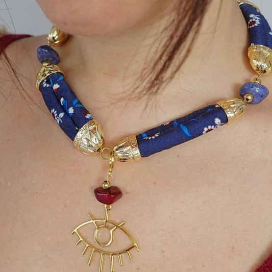Evil Eye Fabric Necklace BAGETTE