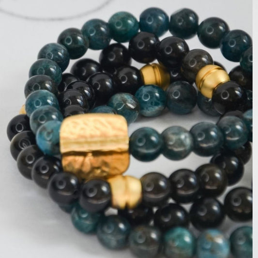 Apatite Beads Elastic Bracelet-BONBON