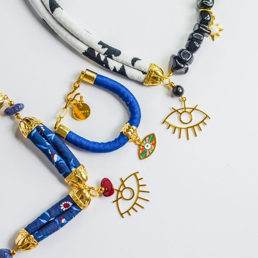 Evil Eye Fabric Necklace BAGETTE