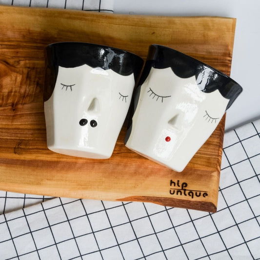 Handcrafted Ceramic Face Mug-MUALLA & OSMAN
