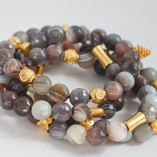 Elastic Bracelet Botswane Agate-BONBON