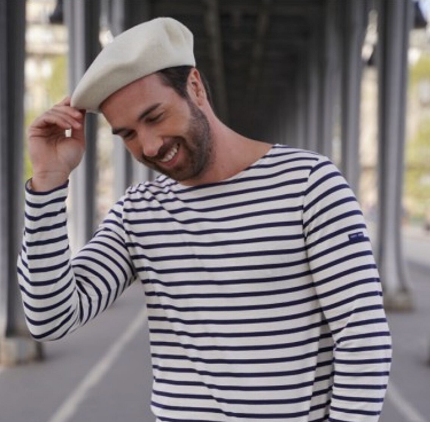 French Style Wool Beret -Ecru