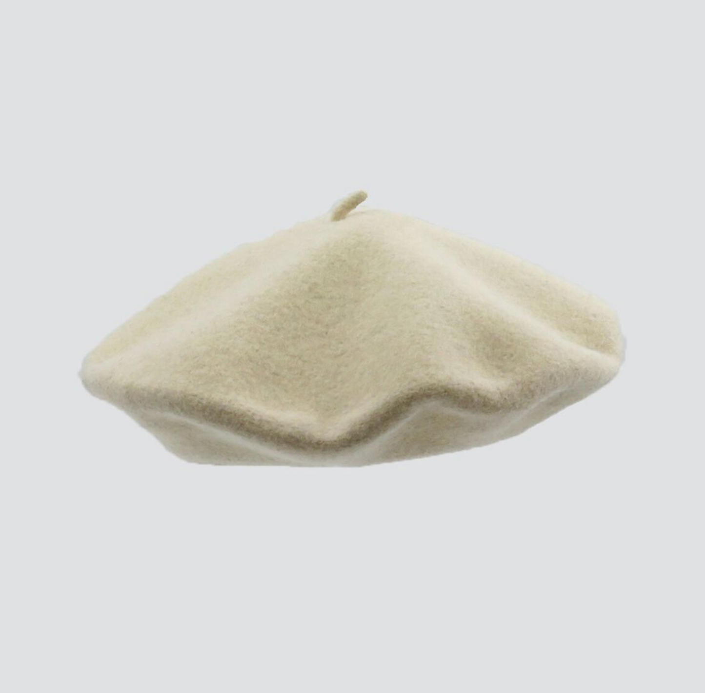 French Style Wool Beret -Ecru