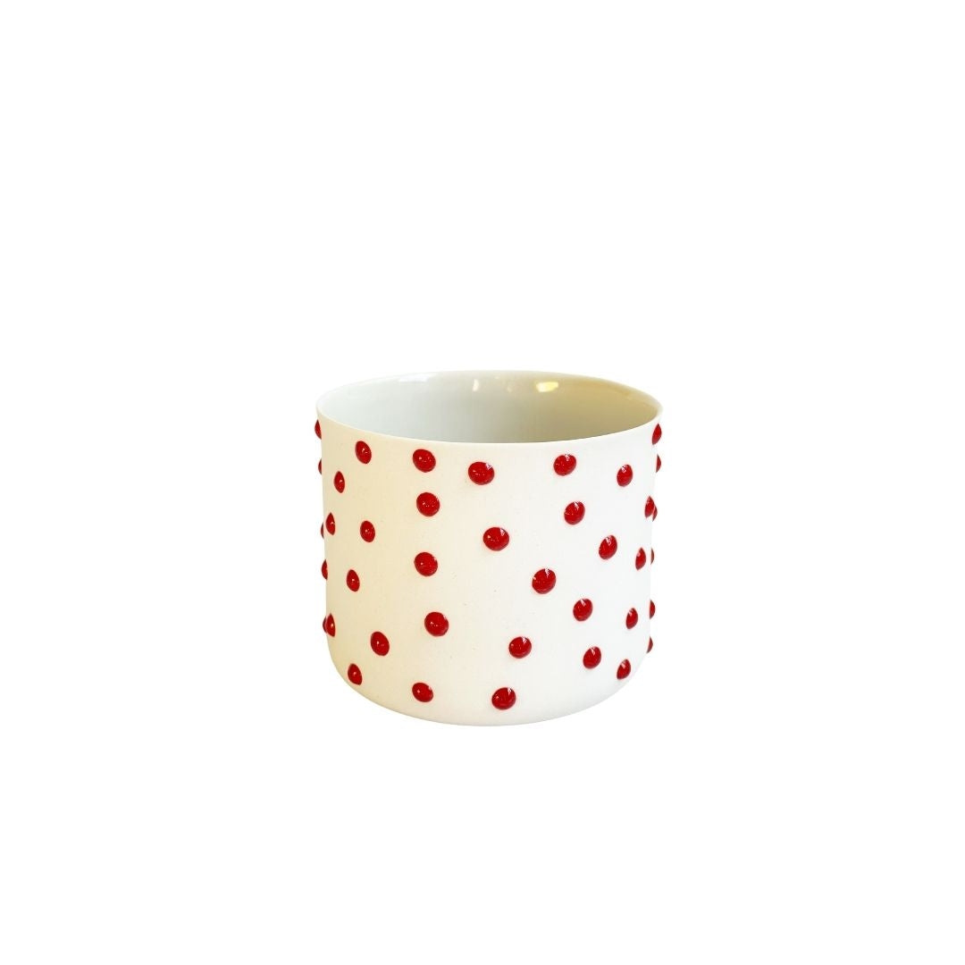 CANDY CANE Red Striped Porcelain Cup