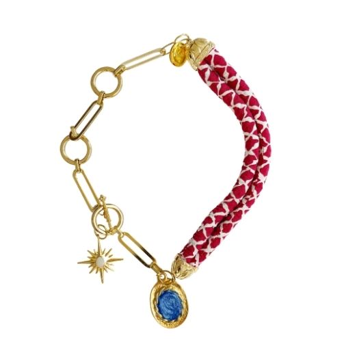 MADALION  Necklace In Red