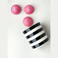 CANDY CANE Black Striped Porcelain Cup