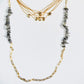 OPERA Natural Stone Leather and Gold Chain Necklace