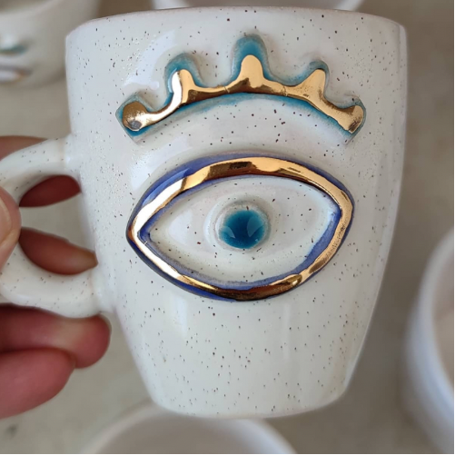 EVIL EYE Small Ceramic Cup